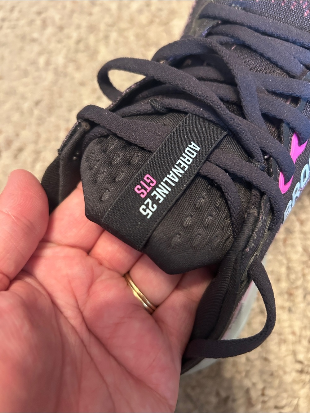 Brooks Women's Black and Pink Adrenaline GTS Running Shoes - Picture 4 of 6